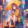 Cute Anime Jazzy Girl rain boots