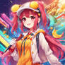 Cute Anime Jazzy Girl mascot