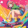 Cute Anime Jazzy Girl skate