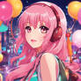 Cute Anime Jazzy Girl powderpink