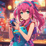 Cute Anime Jazzy Girl Spraypaint