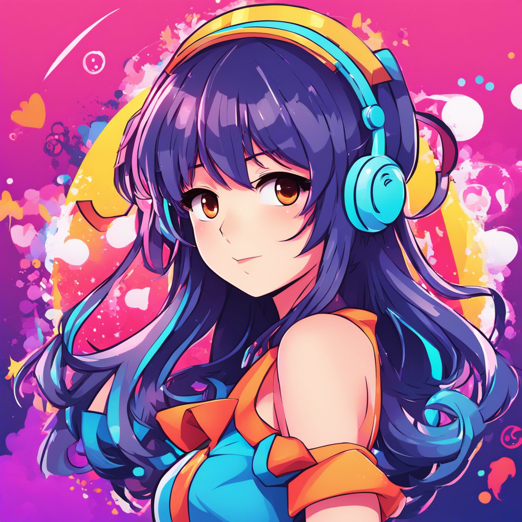 Cute Anime Jazzy Girl Logo