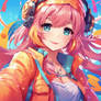 Cute Anime Jazzy Girl Gradient