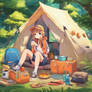 Cute Anime Jazzy Girl Camping