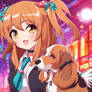 Cute Anime Jazzy Girl Bassethound
