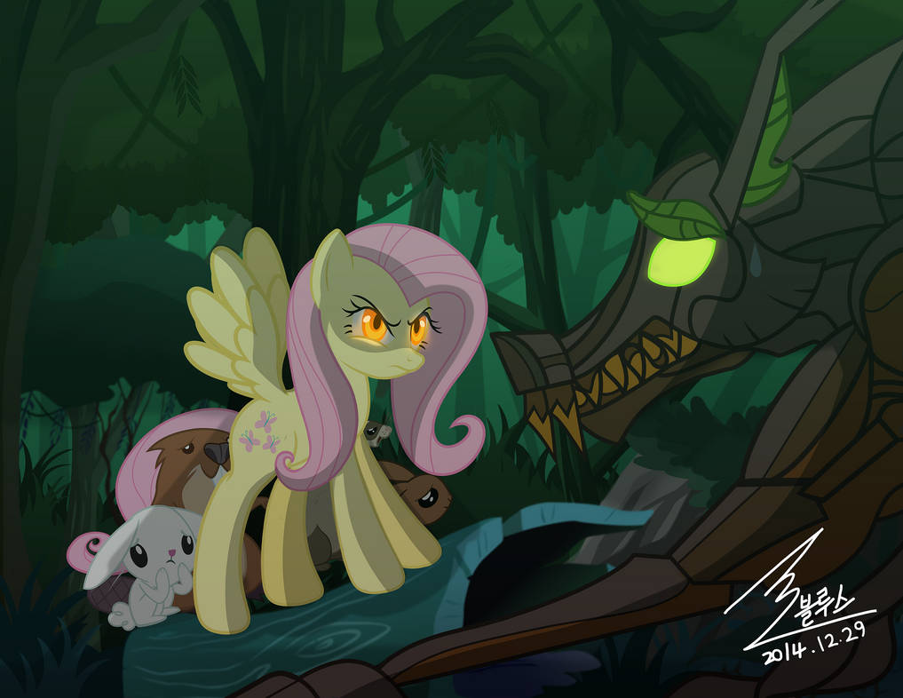 MLP Fluttershy vs Timber Wolf by 0Bluse on DeviantArt