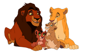 Kovu and Kiara with their two sons