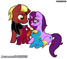 Firebrand and Aramau with their two little foals