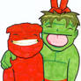 Chibi-Hulk and Thing BunnyEars