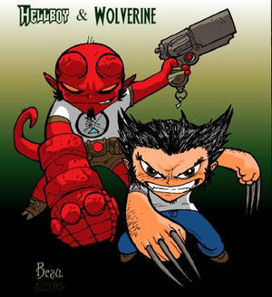 Chibi-Hellboy and Woverine 2.