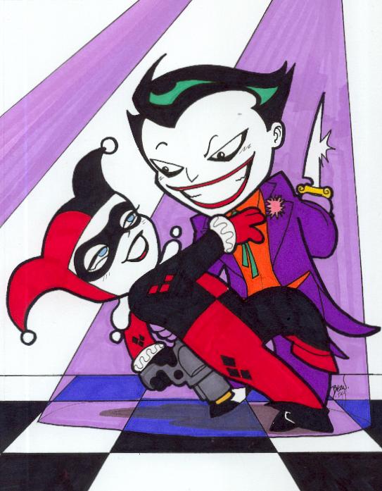 Chibi-Joker and Harley.