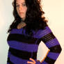 Crochet Sweater Purple and Black Striped