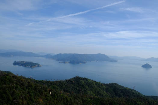 Flying over Mt. Misen