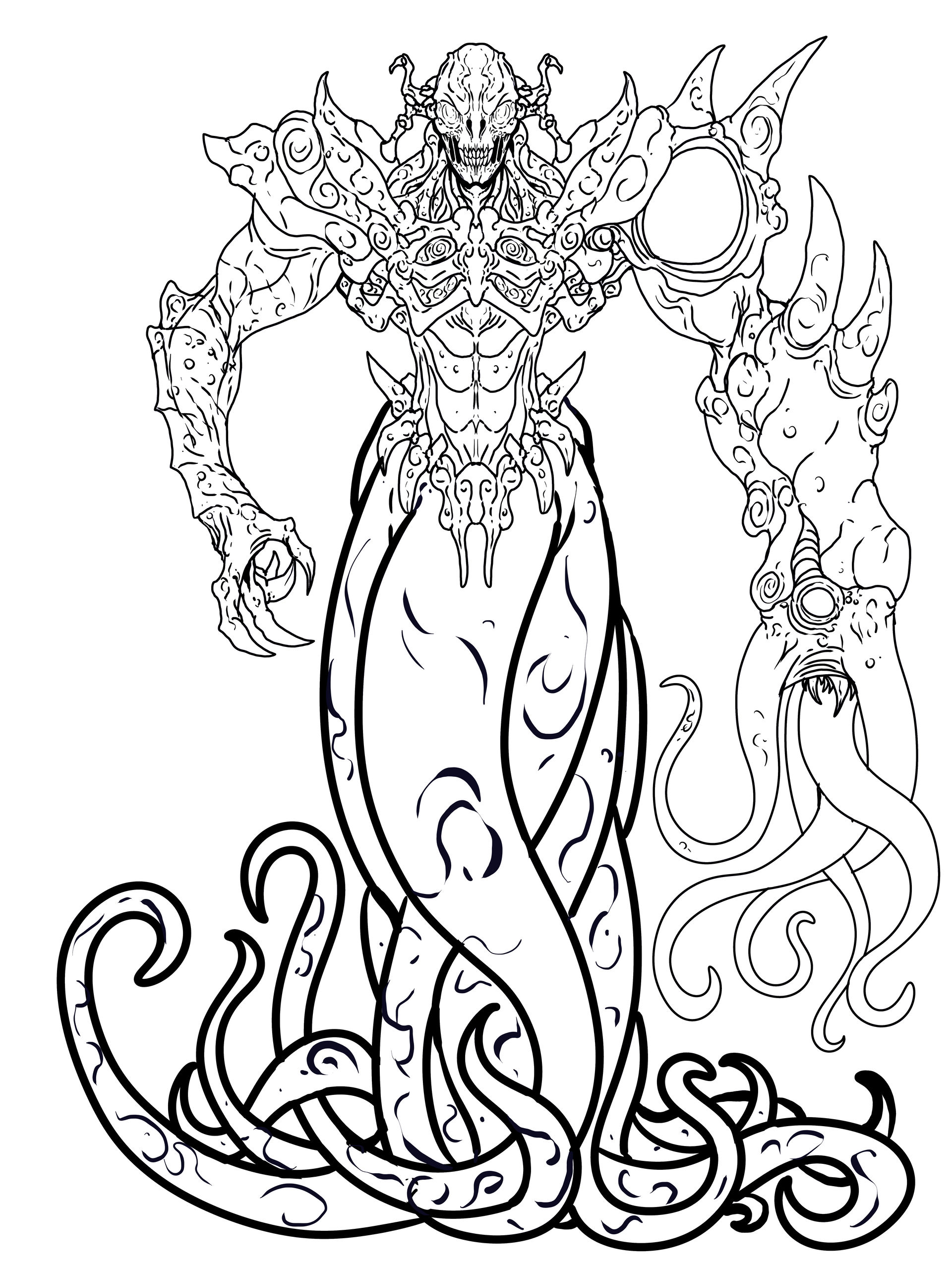 Slithering Death Tykronus the slithering death WIP# inked by Evil-God-Chernabog on ...