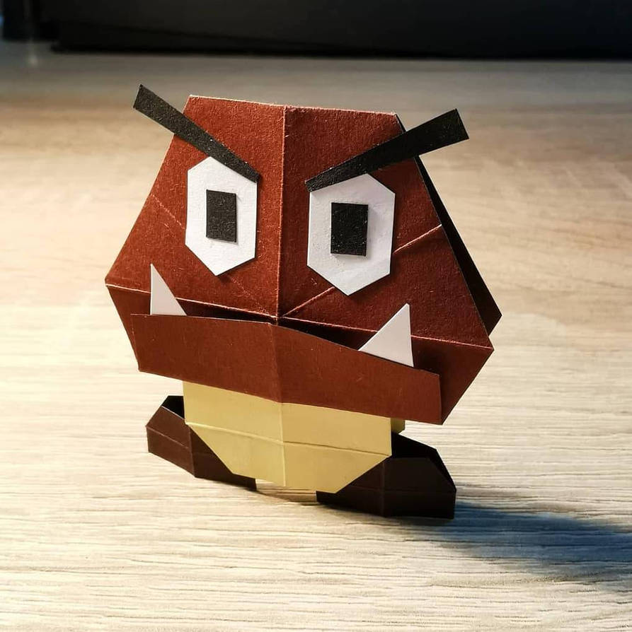 Origami Goomba by drawster001 on DeviantArt