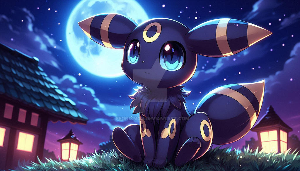 Cute Umbreon At Night By FeonixMon On DeviantArt cute-umbreon-at-night-by-feonixmon-on-deviantart