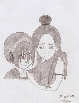 Charcoal Toph and Katara    Avatar