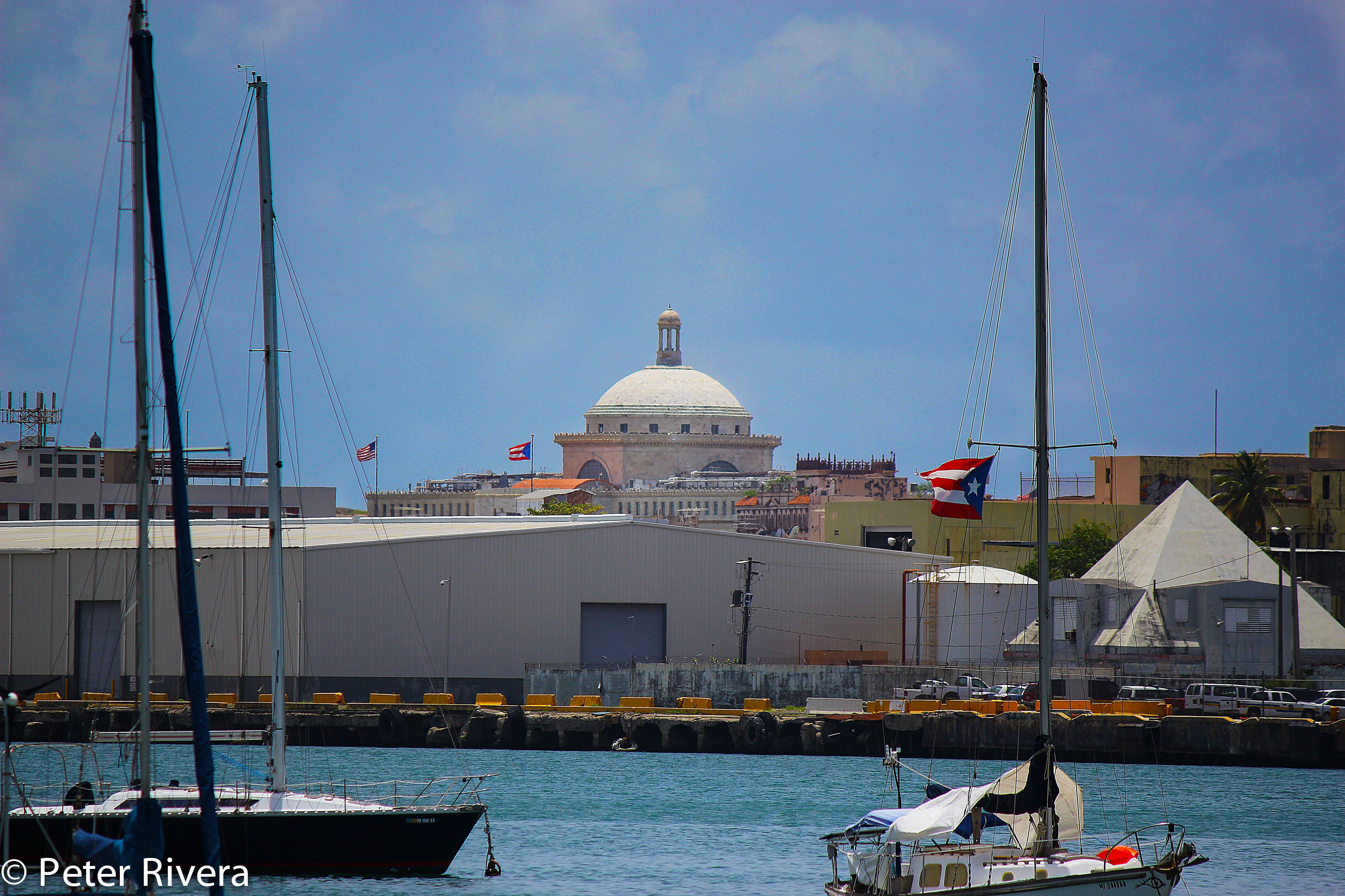 San Juan bay and a view f the capitol