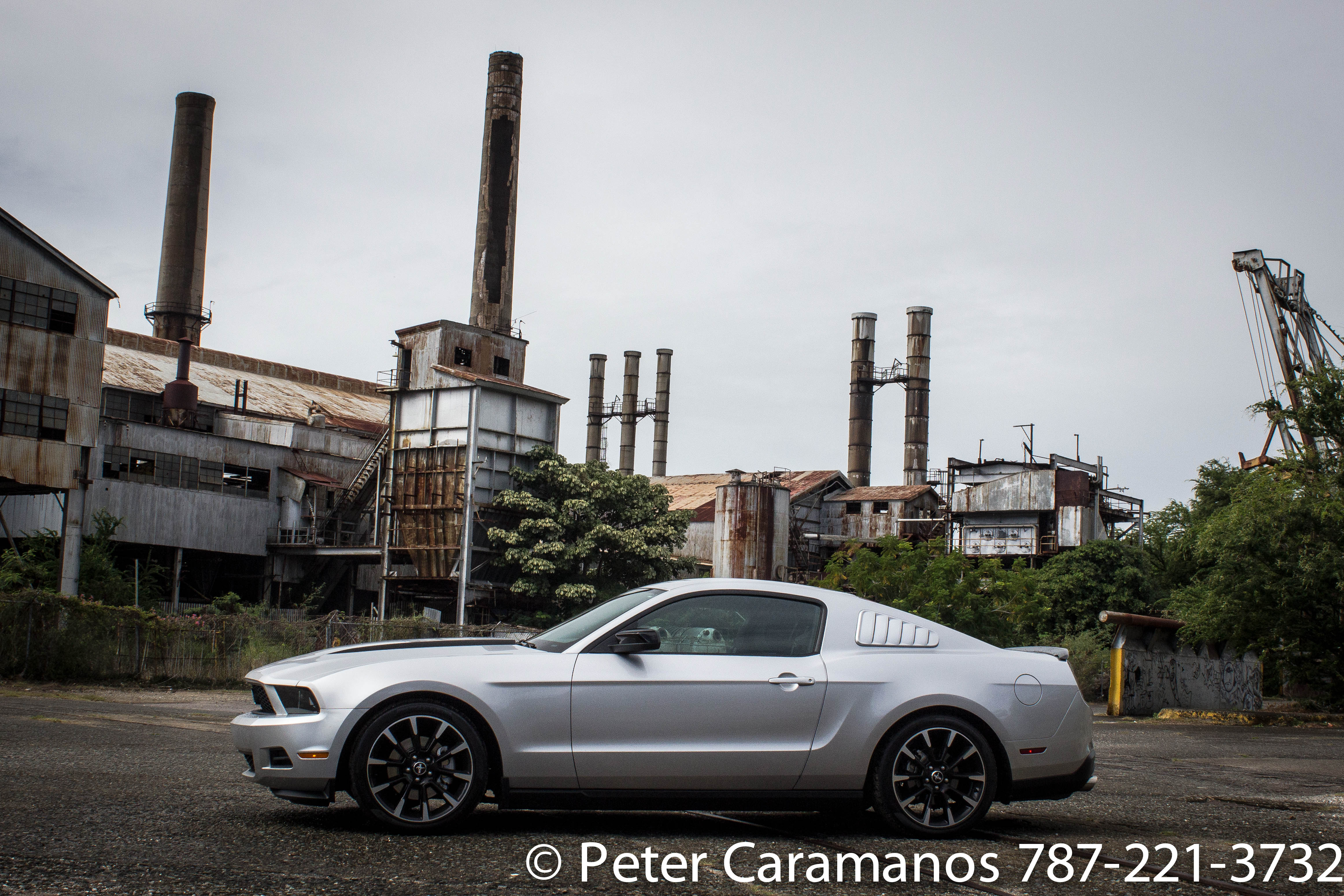 Ford Mustang in old industry