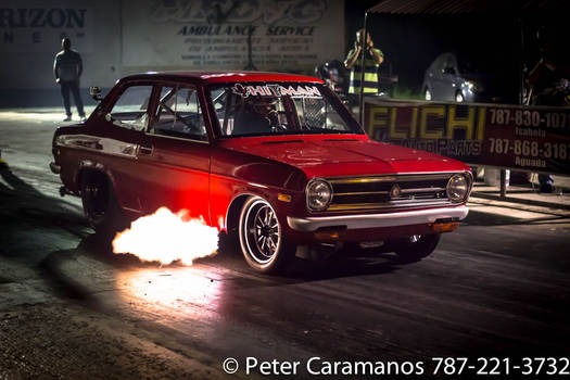 Turbo Rotary Powered car at the drag strip