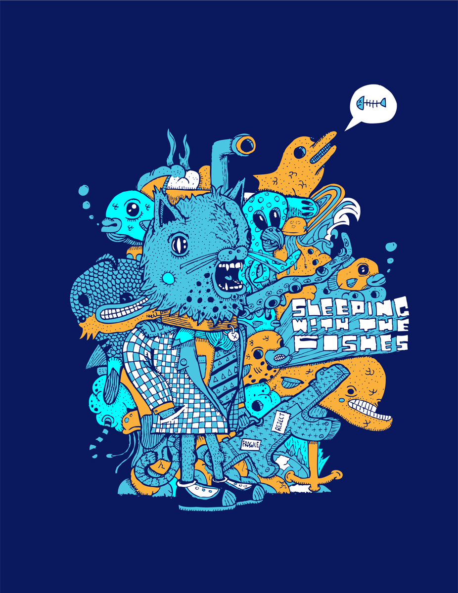 sleeping with the fishes - tee