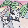 Koromaru on the Beach