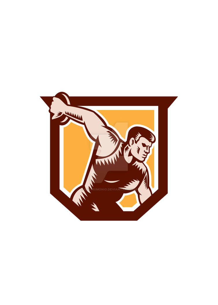 Shield Discus Throwing Discus Thrower Shield Woodcut by apatrimonio on DeviantArt