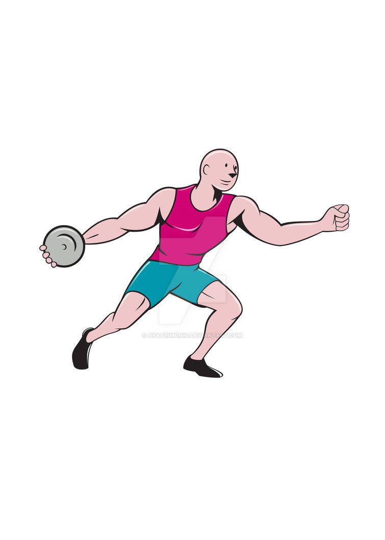 Discus Thrower Side Isolated Cartoon by apatrimonio on DeviantArt