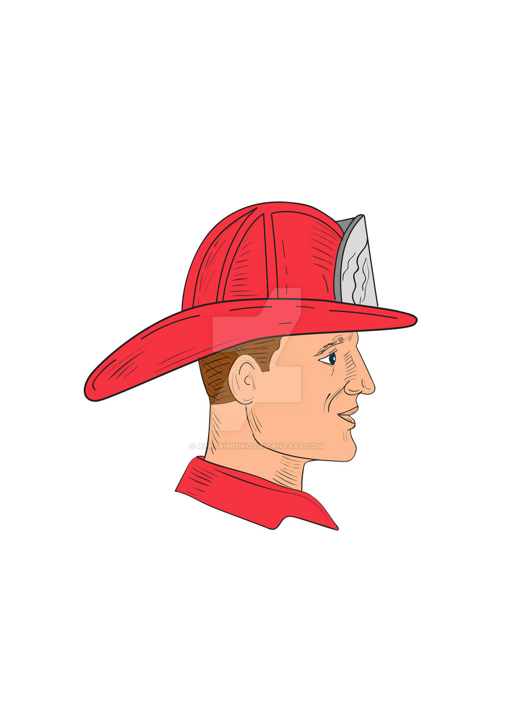 Fireman Firefighter Vintage Helmet Drawing By Apatrimonio On Deviantart. 