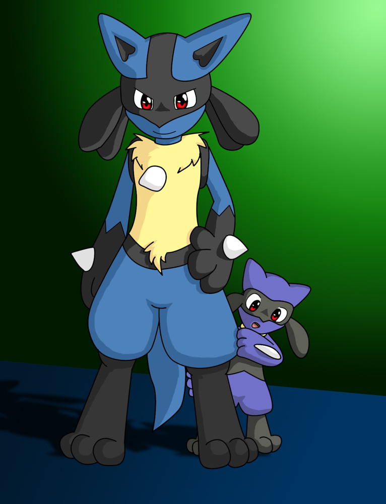 Lucario and Riolu