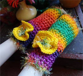 Rainbow mittens