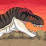 Tyrannosaur stalks the plains