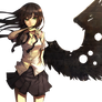 Anime girl with black wing Render