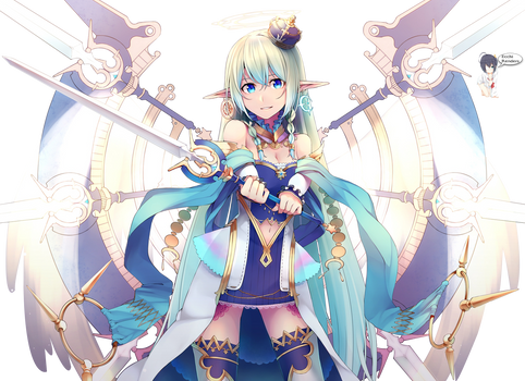 Angel girl with swords Render