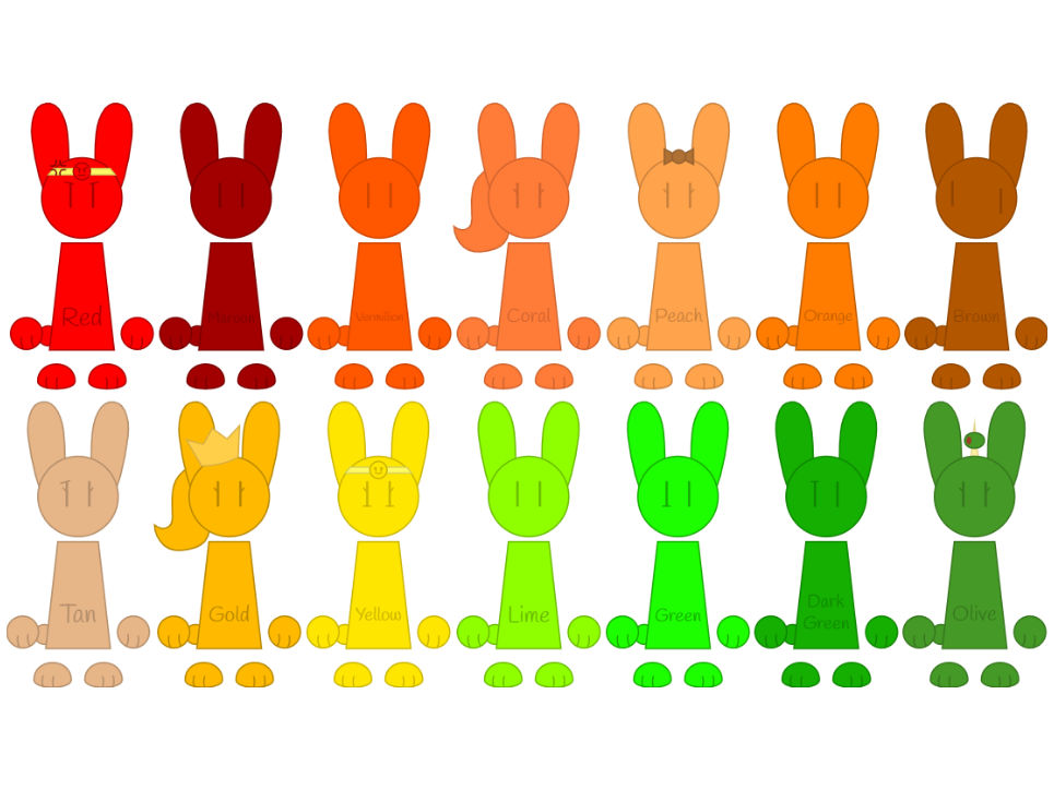 Color Example Bunny The Color Bunnies by ArtieTheVaporkachu on DeviantArt
