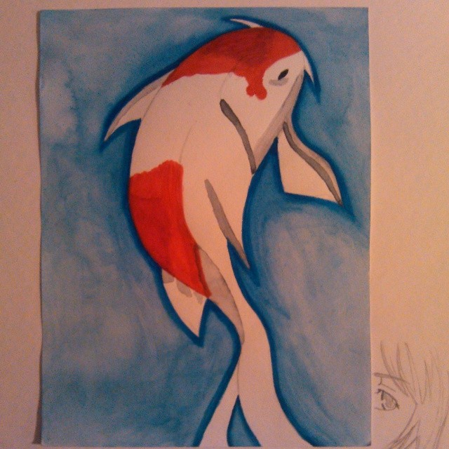 Koi fish watercolor -Finished-