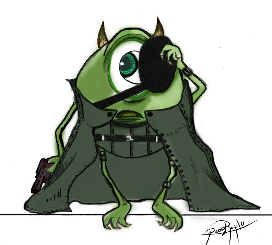 Mike Wazowski as Nick Fury (Crossover pt.1)