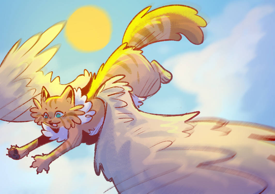 Winged Cat by Mowonflower14 on DeviantArt