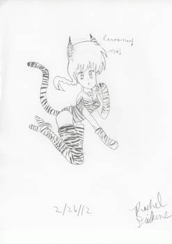 Female Ranma in cat outfit