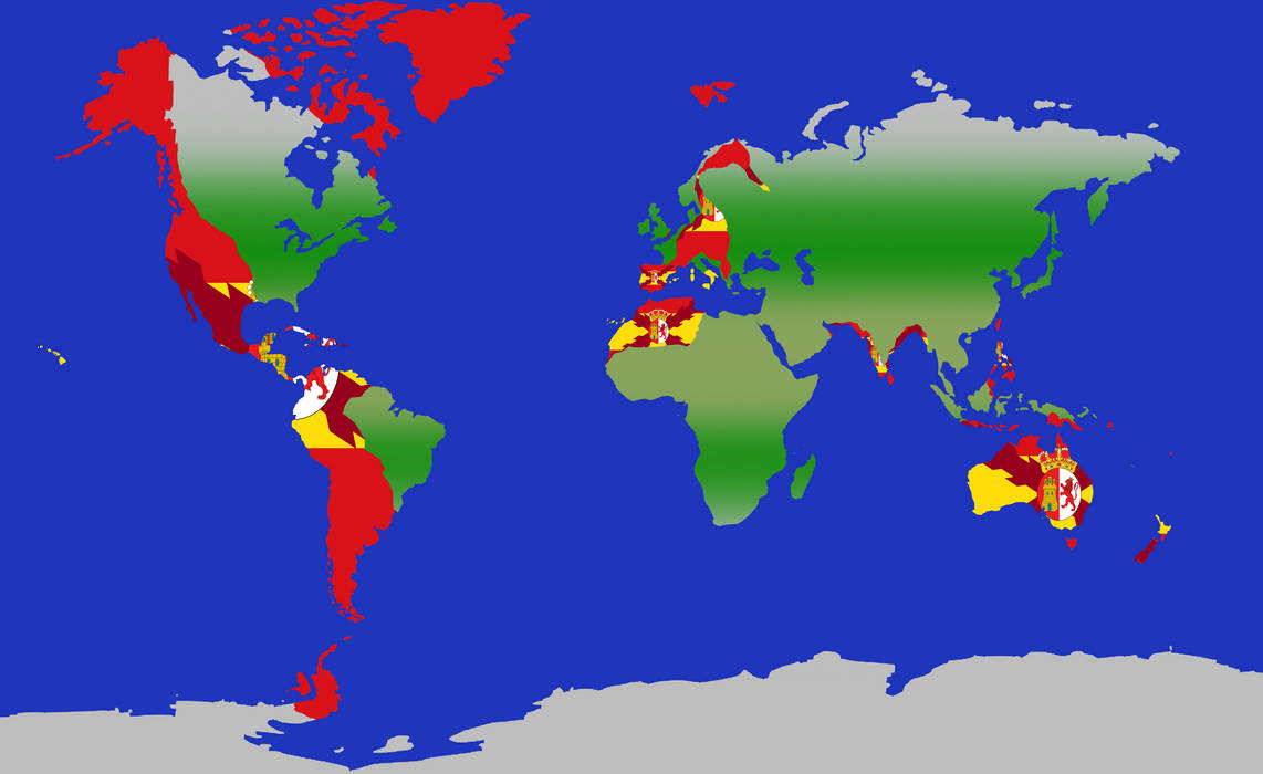 Spaniards Map World Map Spanish Empire Spanish Empire At Its Territorial Peak Around
