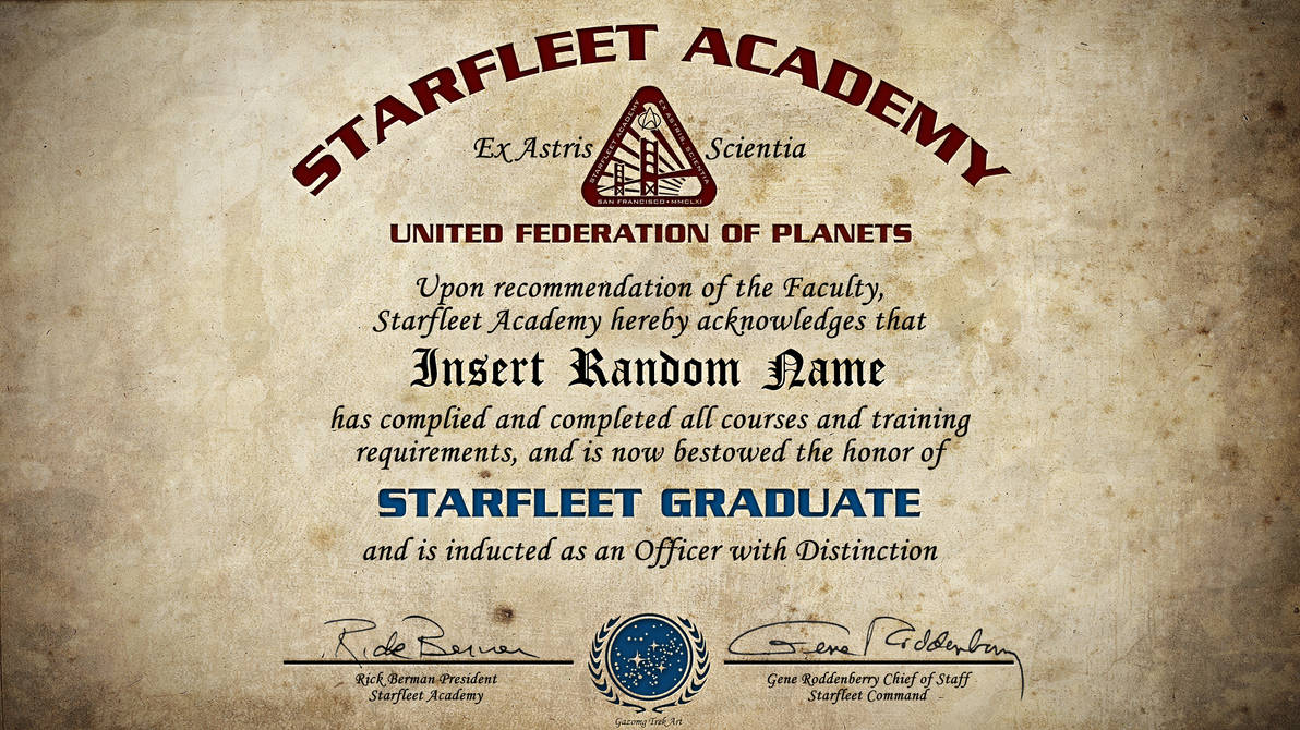 Starfleet Academy Diploma Updated Again by gazomg on DeviantArt