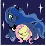 Commission:  Luna and Fluttershy Shadowbox Mock-up