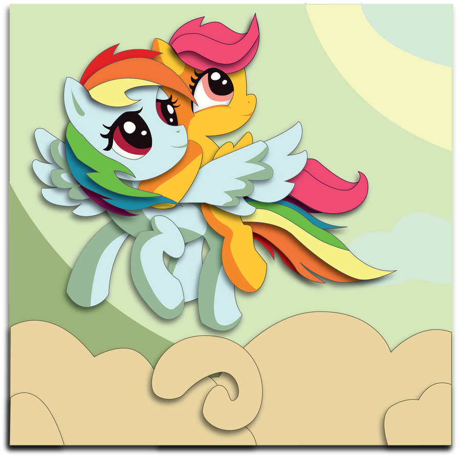 Commission: Rainbow Dash and Scootaloo by The-Paper-Pony on DeviantArt