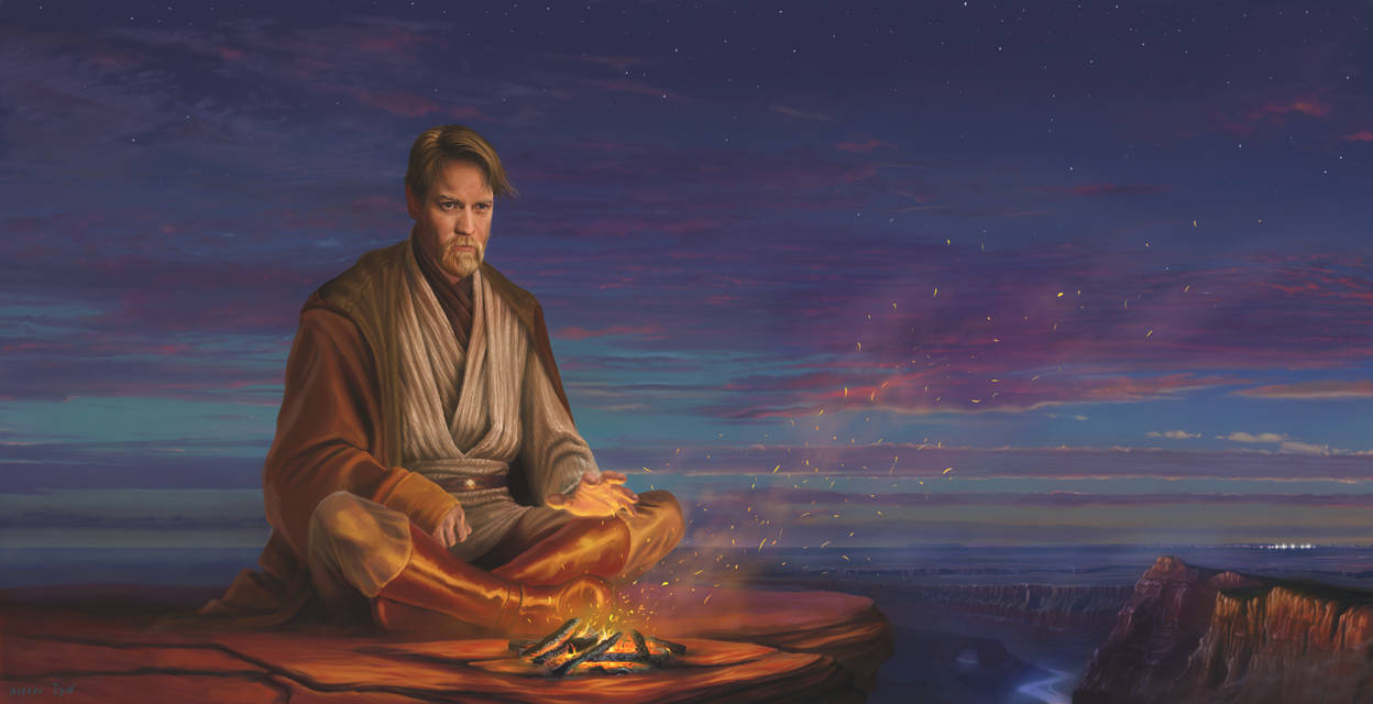 Мудрые персонажи. Оби Ван Кеноби медитирует. Оби Ван Кеноби на Татуине. Оби Ван Кеноби арт медитация. Звездные войны Оби Ван медитирует с.