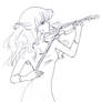 Playing the Violin Lineart