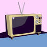 cartoon shaded vintage tv