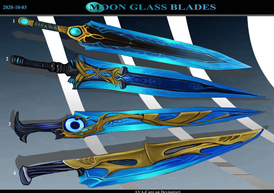 Moon Shadeblade 4 - Moon Glass Blades ( Adoptables open ) by AVA-core on DeviantArt