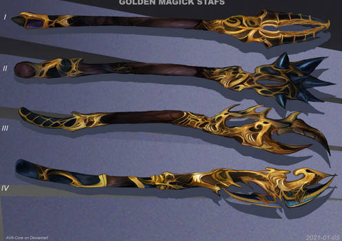 4- Golden magic staffs  ( Adoptables open )