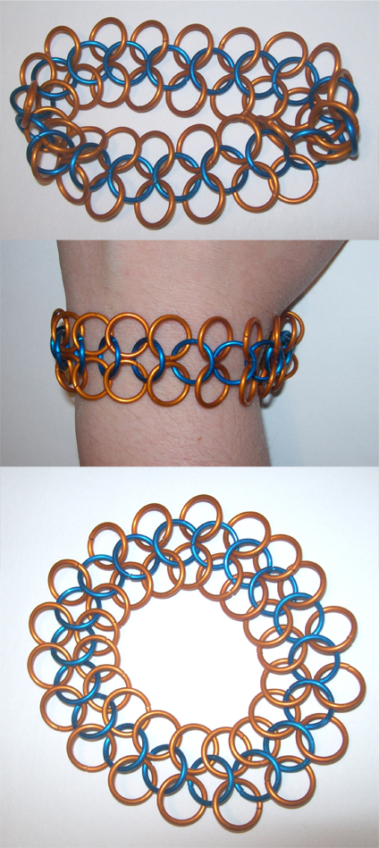 Big Ring OrangeNBlue bracelet