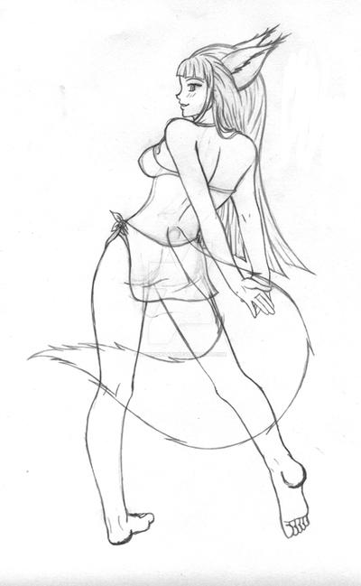 Kitsune pin the tail - Sketch